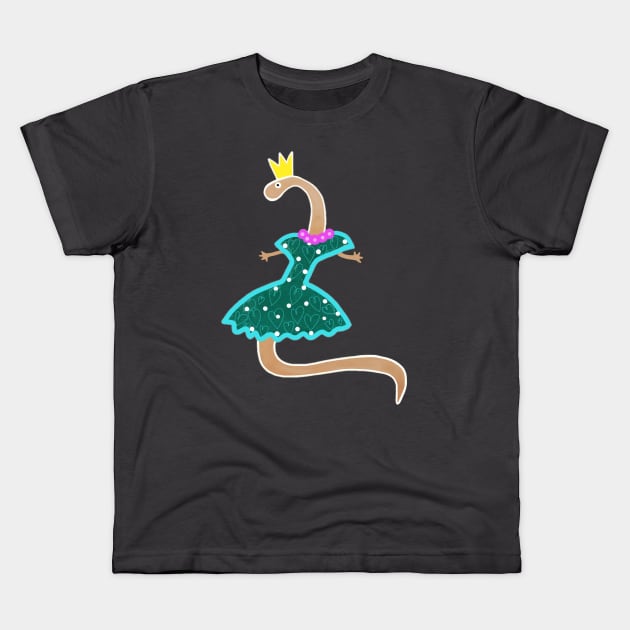 Cute worm in a crown. Kids T-Shirt by artistagniya